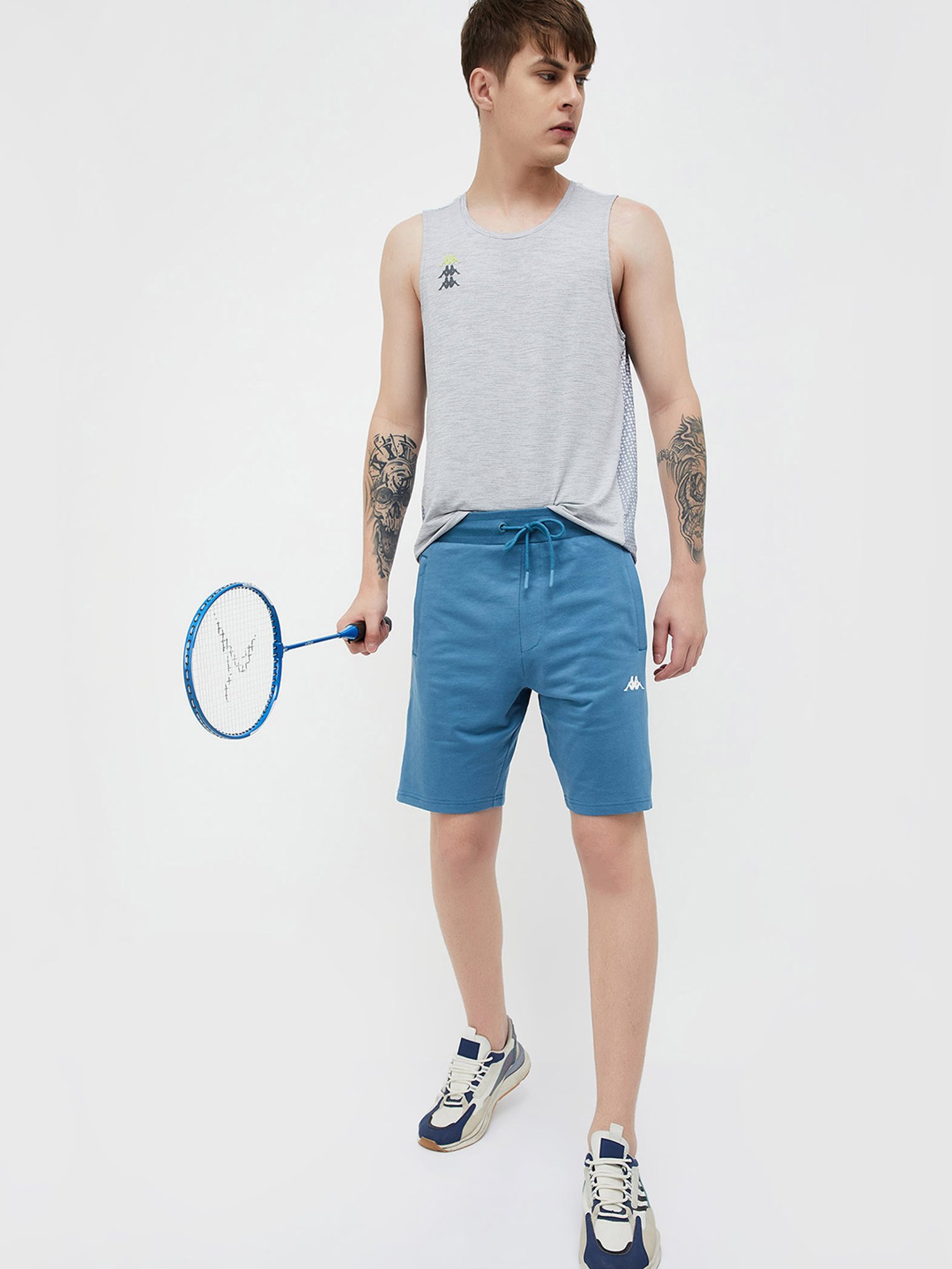 KAPPA Grey Regular Fit Printed Tank T-Shirt