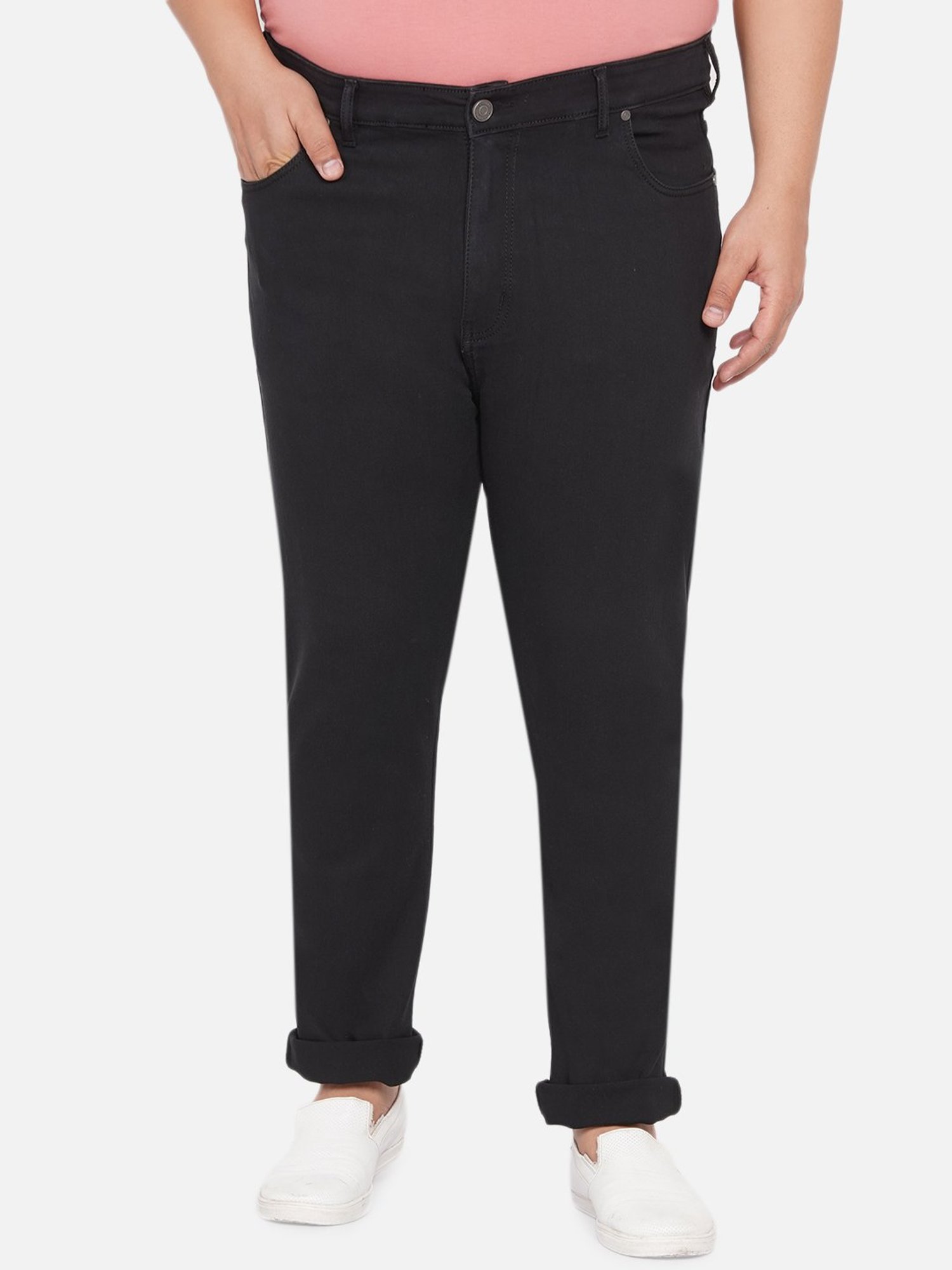 John Pride Black Regular Fit Plus Size Jeans