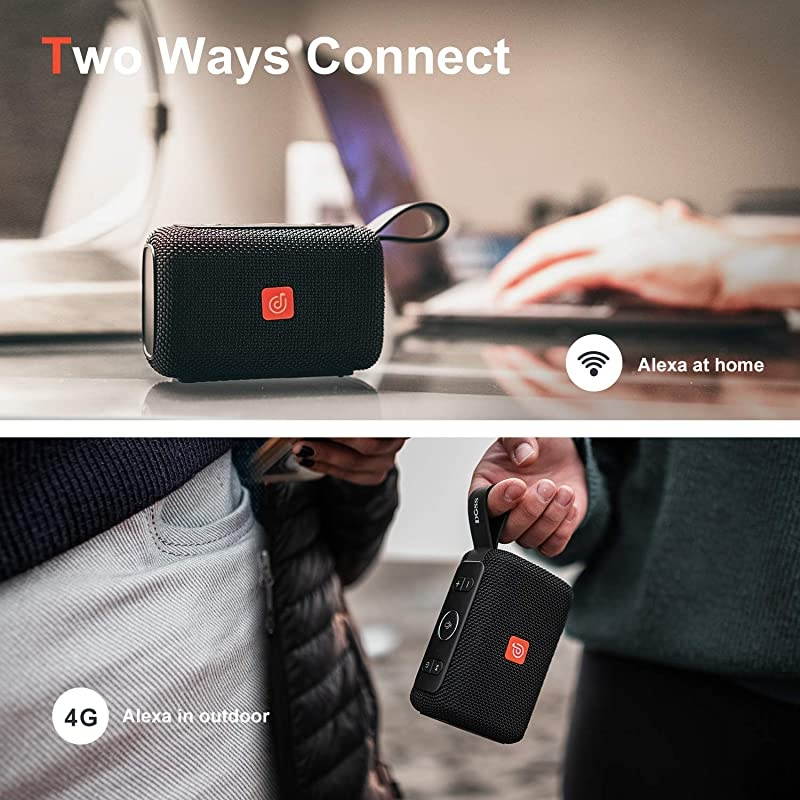 Upgrade]  E-go Alexa-Enabled Portable Bluetooth Speaker with Superior Sound, 33ft Bluetooth Range, Built-in Mic, Ultra-Portable Design, IPX6 Waterproof for Home and Outdoor