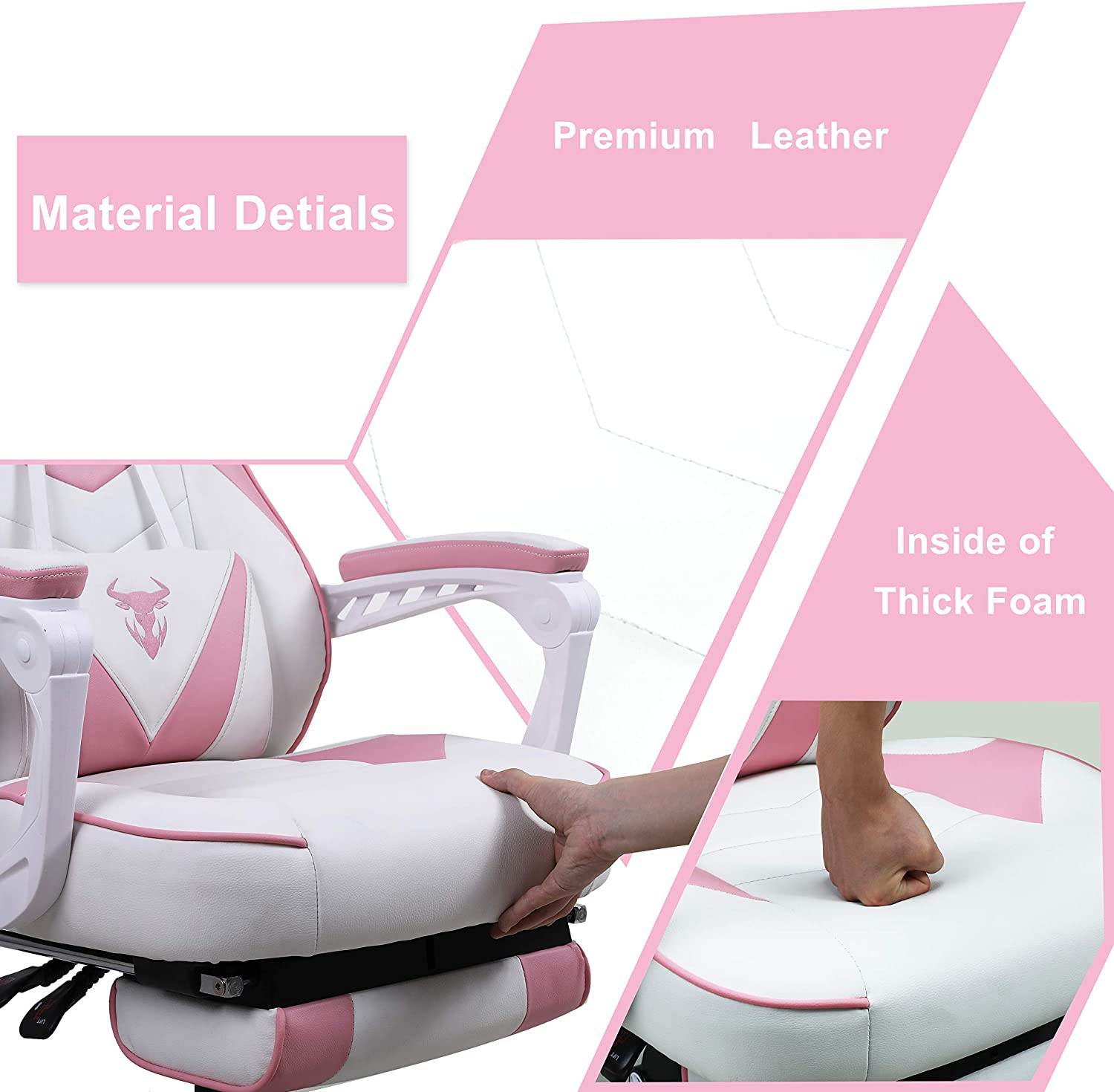 Zeanus Gaming Chair for Adults Green, Gaming Chair with Footrest, Massage Computer Gaming Chair, Reclining Gaming Desk Chair, Big and Tall Video Gaming Chair, Racing Style Chair, E-Sports Gamer Chair