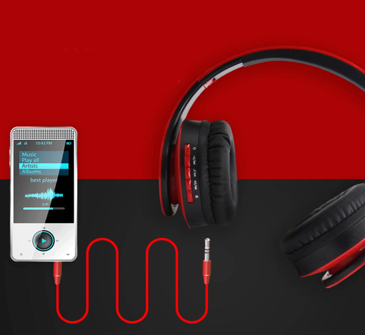 Head-mounted Bluetooth 4.0 Headphones,Wireless Stereo Headset with Deep Bass, Foldable & Lightweight, Perfect for Cell Phone/TV/ PC and Travelling Sports Running music headset