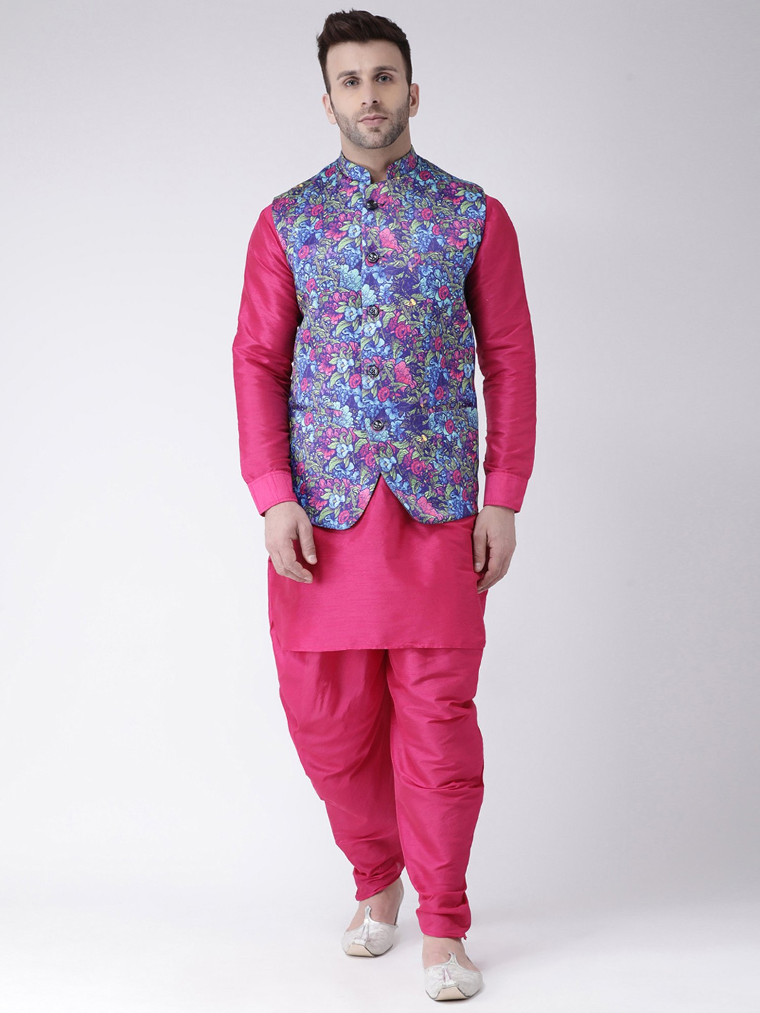 Hangup Plus Multicolor Regular Fit Printed Reversible Nehru Jacket