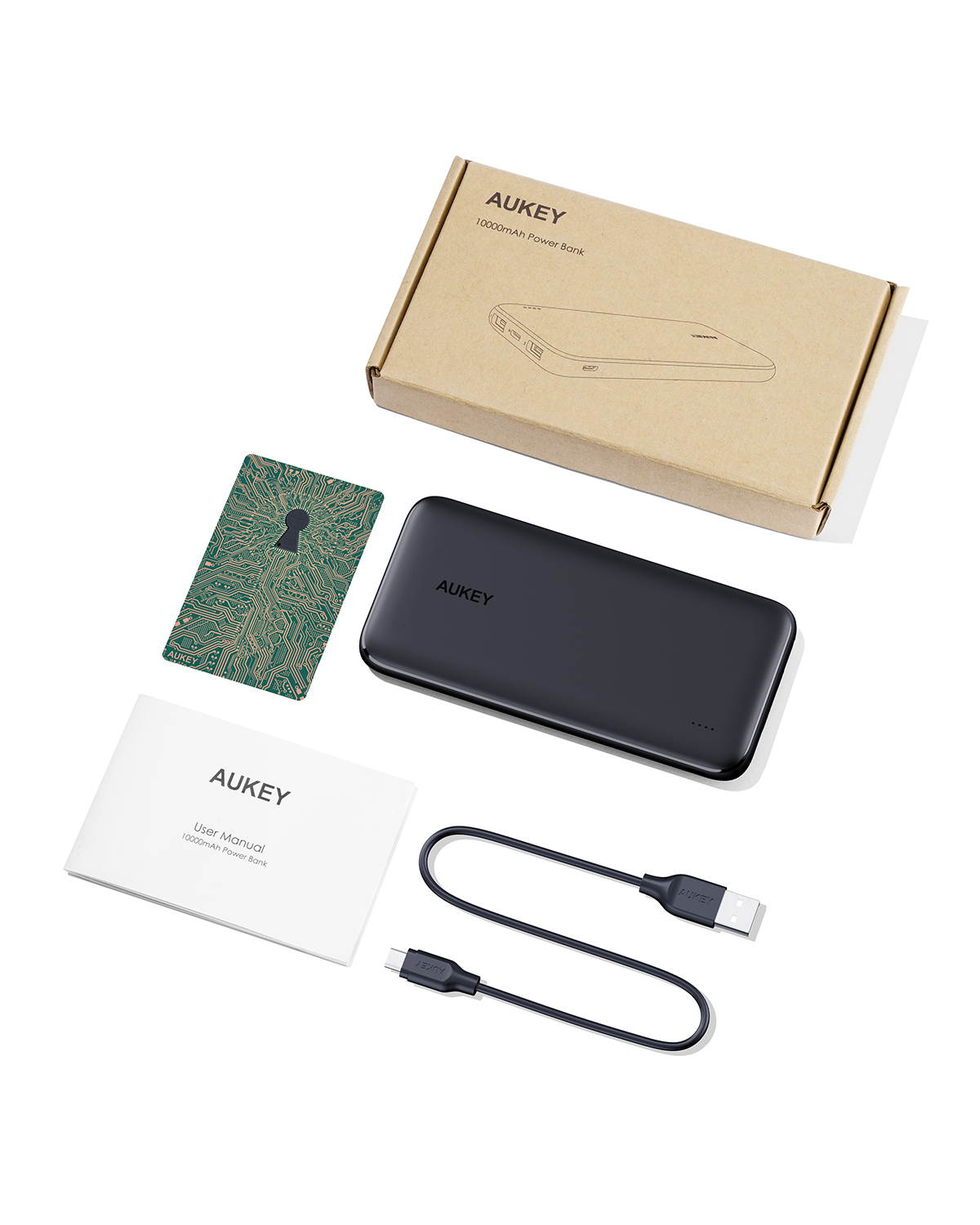AUKEY USB C Power Bank 10000mAh Portable Charger, Triple Outputs High-Speed External Battery Pack Compatible with iPhone 11/11 Pro/Xs/XS Max/XR, iPad, Samsung, Pixel and More PB-N73