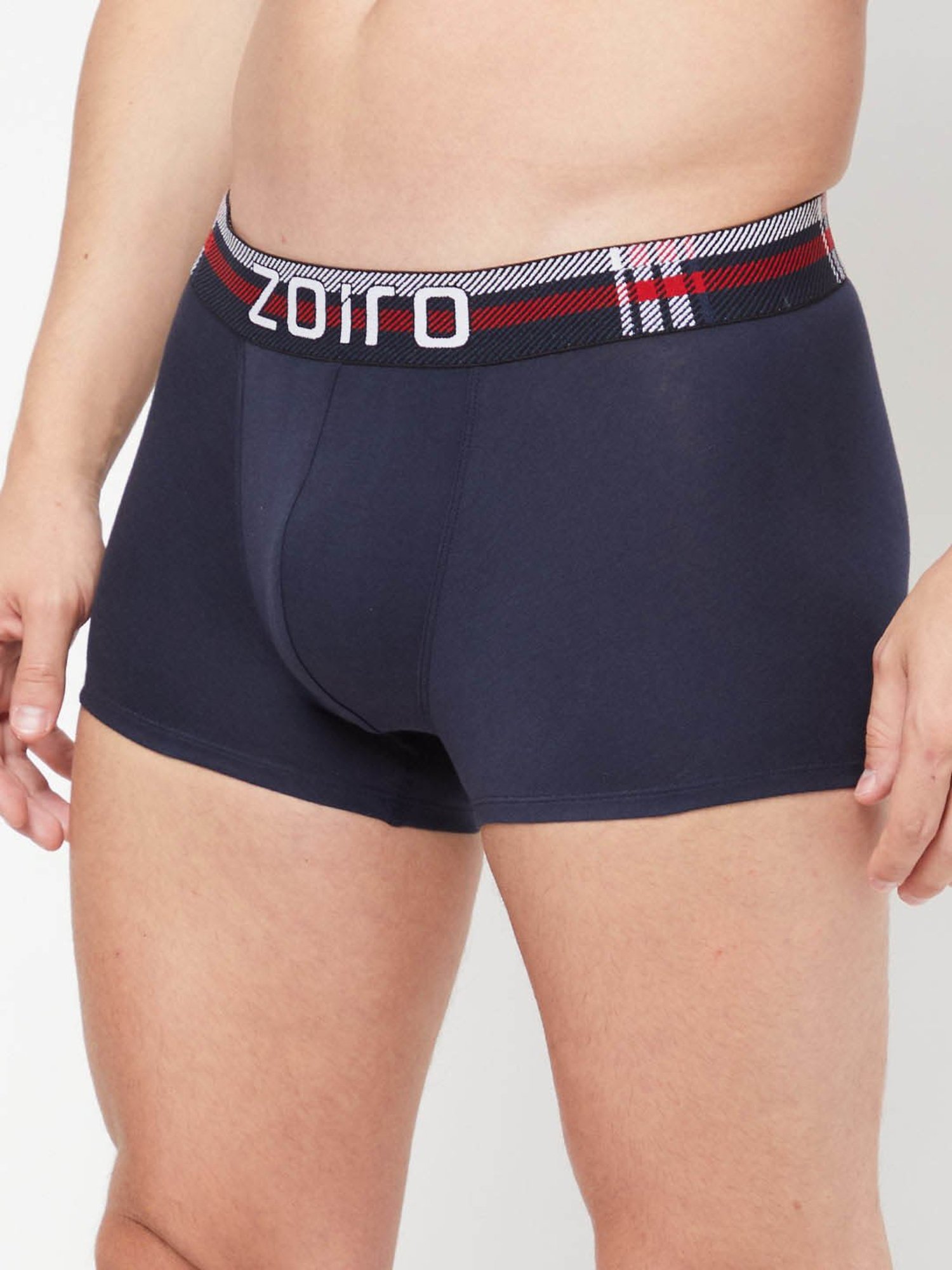 Zoiro Navy & Black Regular Fit Trunks - Pack Of 2