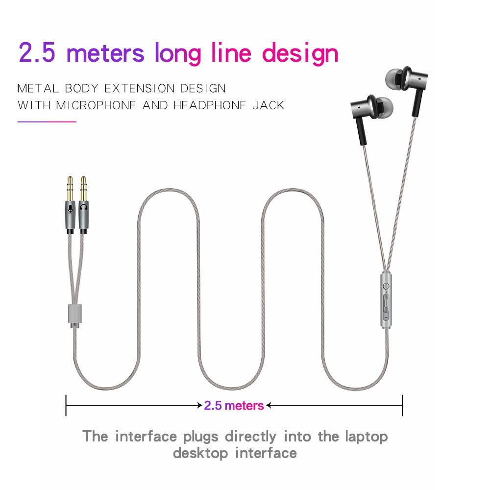 V01 3.5mm Gaming Headset In Ear Earphone Stereo Music Game Headphone with Microphone for PC Laptop Desktop Computer Gamer