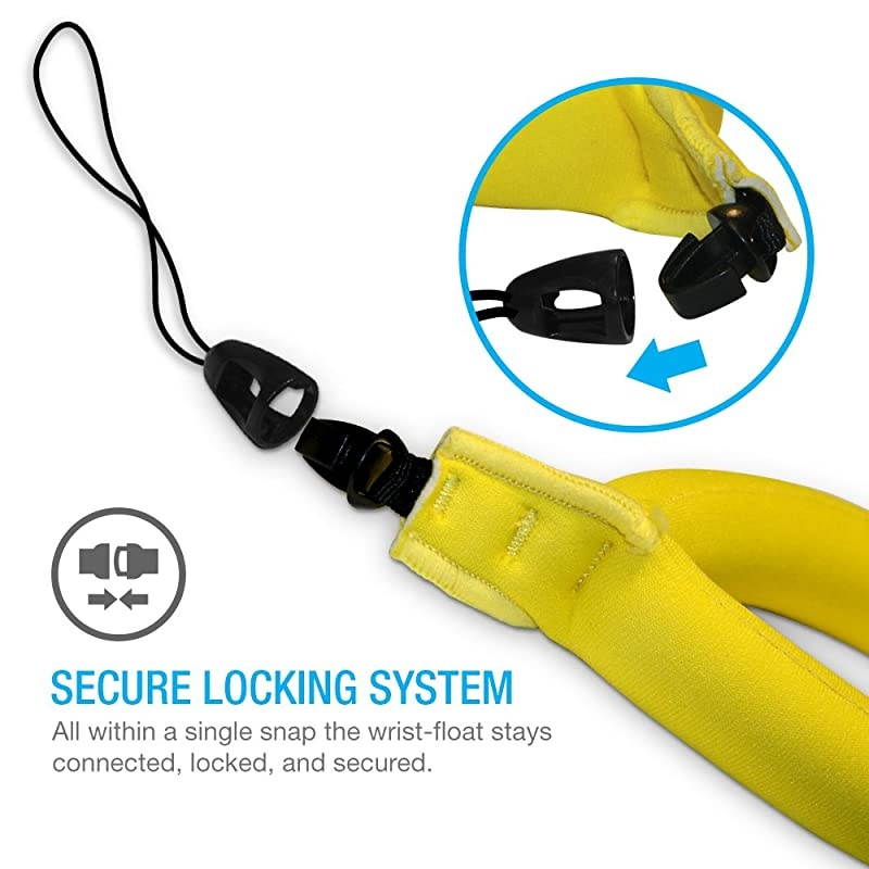 Camera Float Float Strap for Underwater Camera and Life Pouch Case Universal Floating WristbandHand Grip Lanyard Works with GoPro Nikon Canon SonyPentaxCamcordersPanasonic Keys and Sunglass Yellow