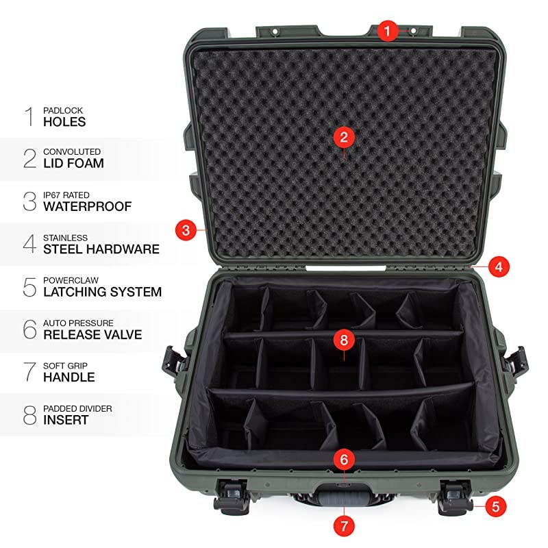 945 Waterproof Hard Case with Padded Dividers - Olive