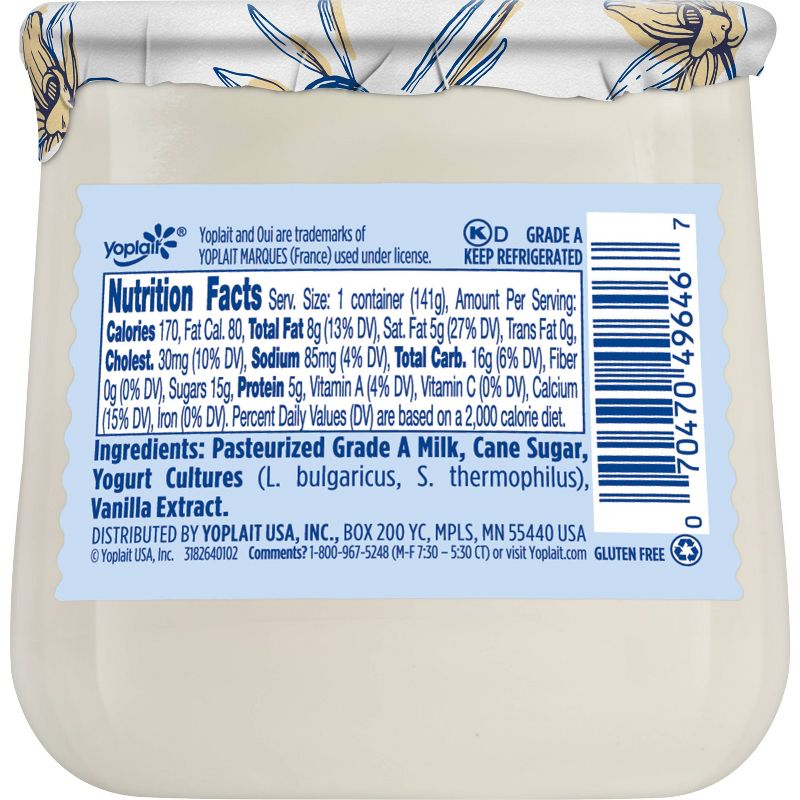 Oui by Yoplait Vanilla Flavored French Style Yogurt - 5oz