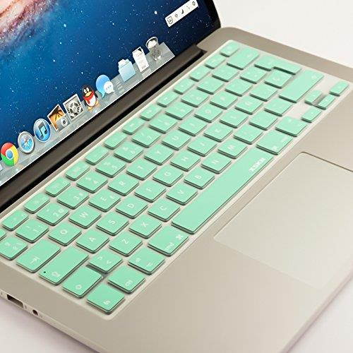 XSKN Spanish Silicone Keyboard Skin Cover for MacBook 13 15 17 inch EU/UK European Keyboard Layout (Mint Green)