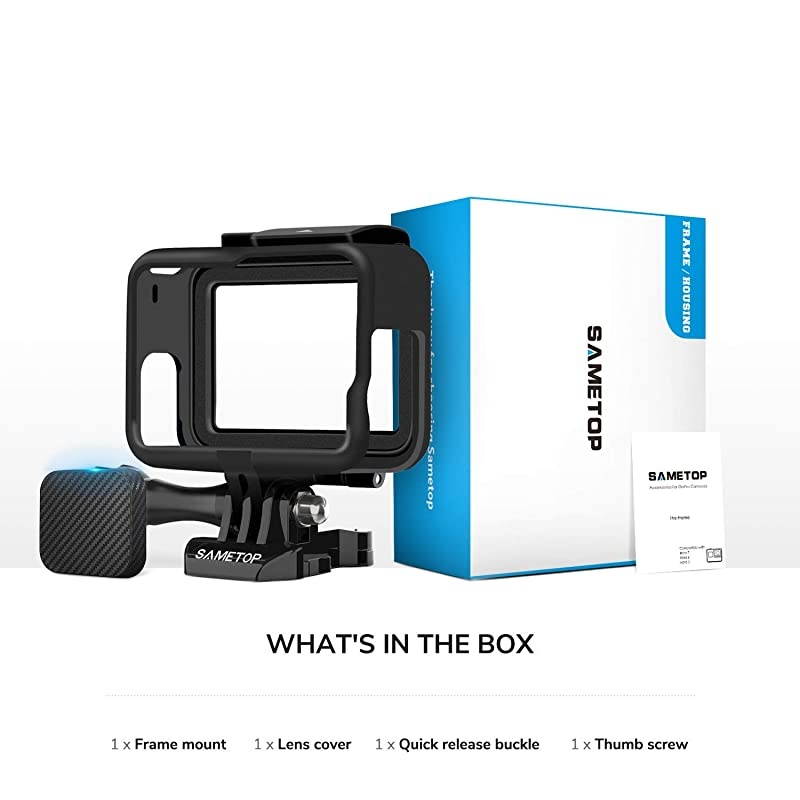 Frame Mount Housing Case Compatible with GoPro Hero 7 Black, 7 Silver, 7 White, Hero 6 Black, Hero 5 Black, Hero (2018) Cameras