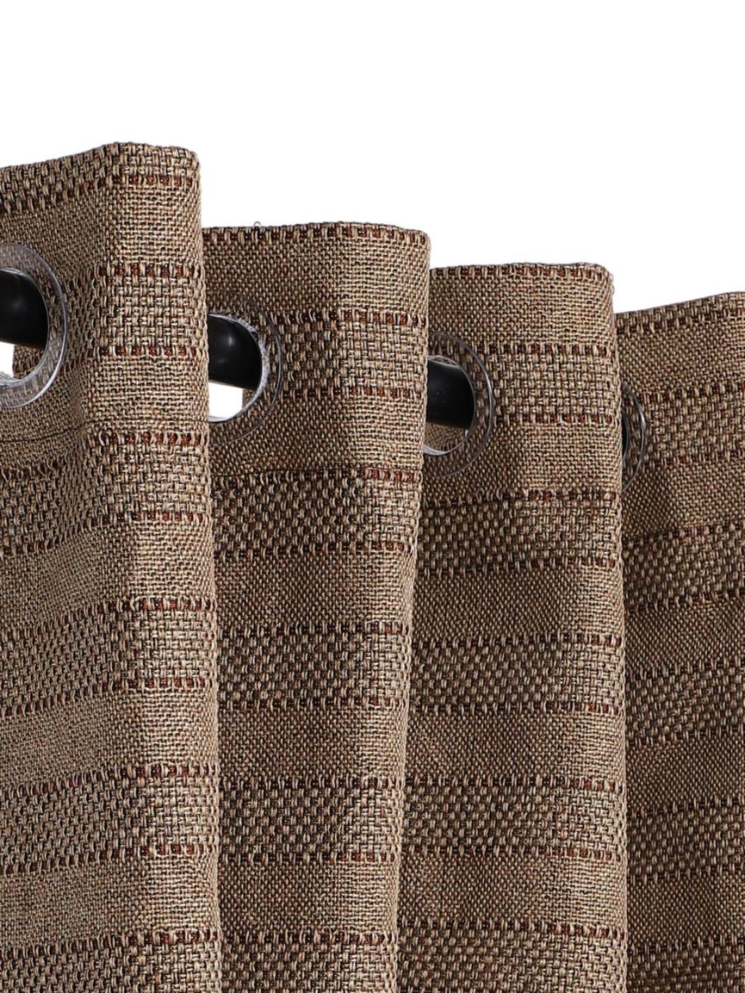 Swayam Cream & Blue Printed Faux Silk Door Curtains - Set of 2