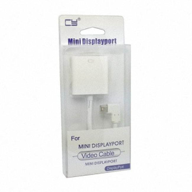 Jimier Left Angled 90 degree Mini DisplayPort DP Male to VGA RGB monitor Projector Cable Adapter White color DP-077-LE