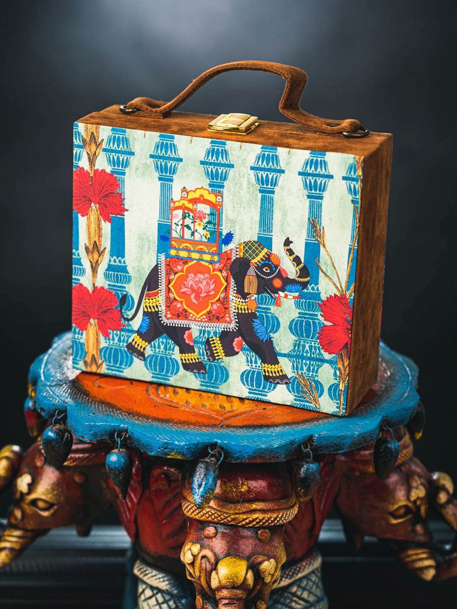 NR by Nidhi Rathi Blue Fabric Clutch