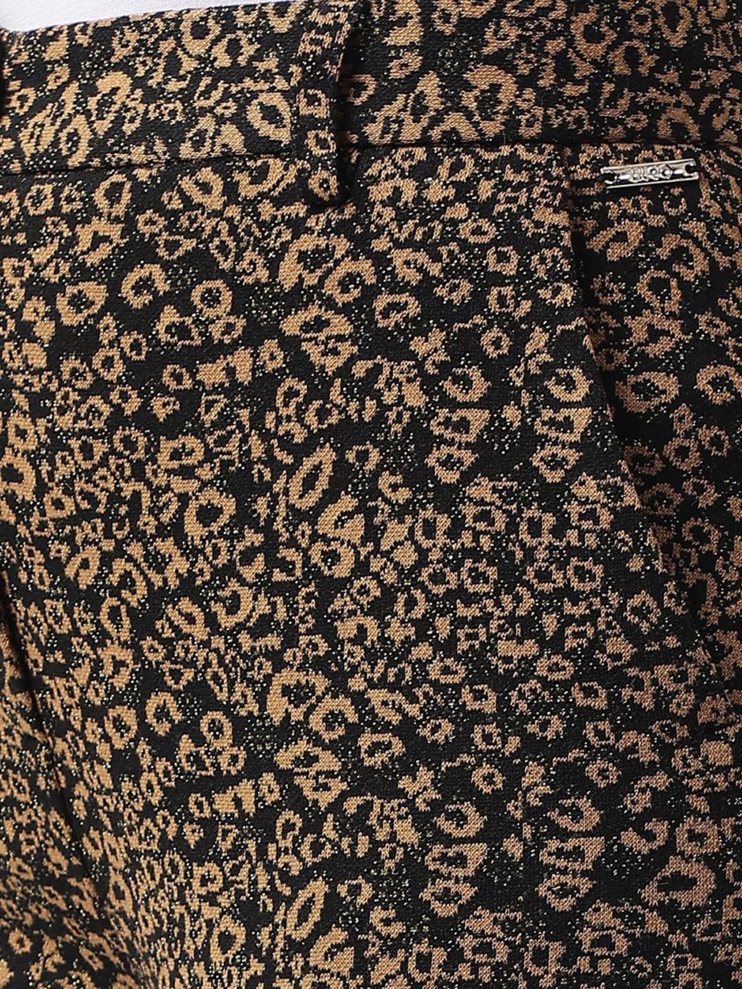 Liu Jo Multicolor Printed Regular Fit Flat Front Trousers