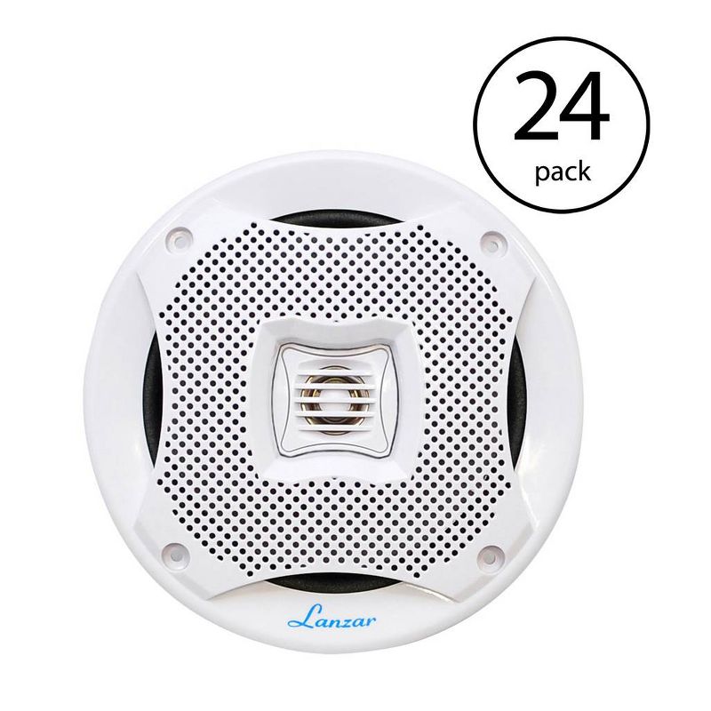 Lanzar AQ5CXW 5.25" 400W 2-Way Marine Boat Speakers White 400 Watts (24 Pack)