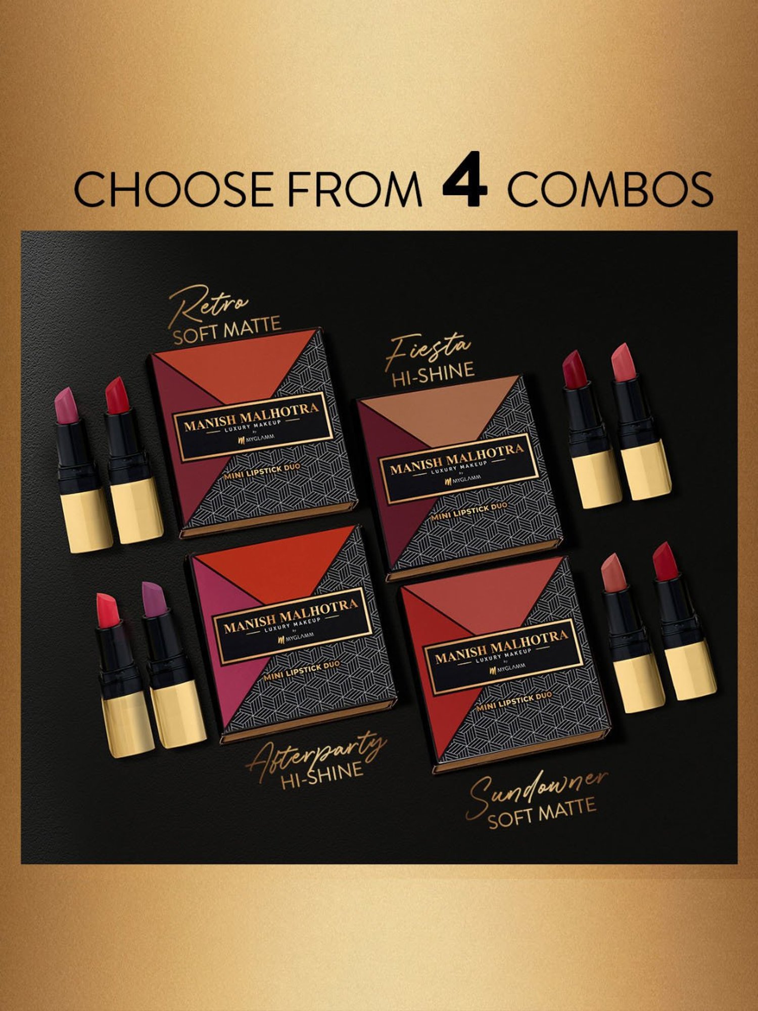 MyGlamm Manish Malhotra Soft Matte Mini Lipstick Retro Combo