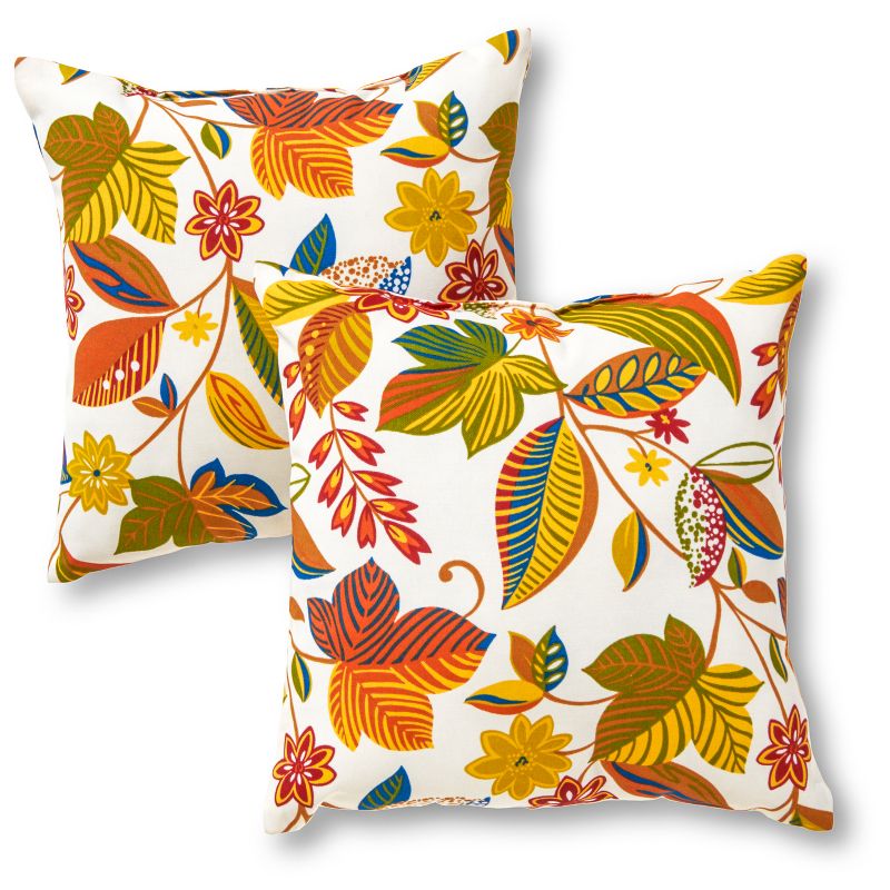 Set of 2 Esprit Floral Outdoor Square Throw Pillows - Kensington Garden