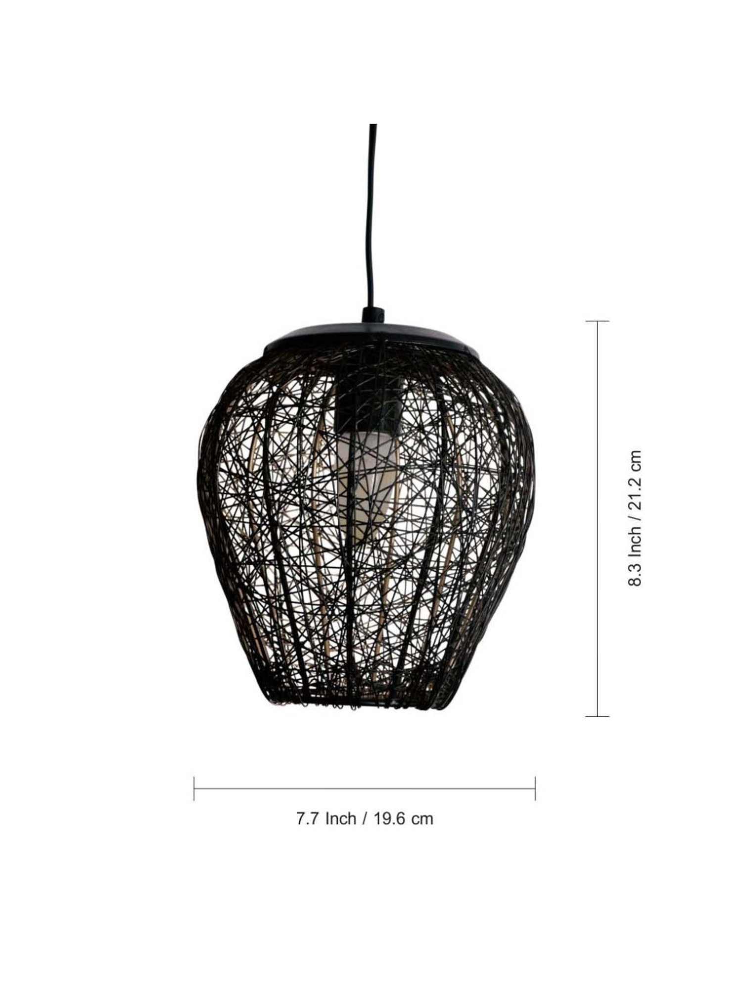 ExclusiveLane 'Glamorous Mesh' Black Iron Hand-Etched Pendant Lamp - Set of 1