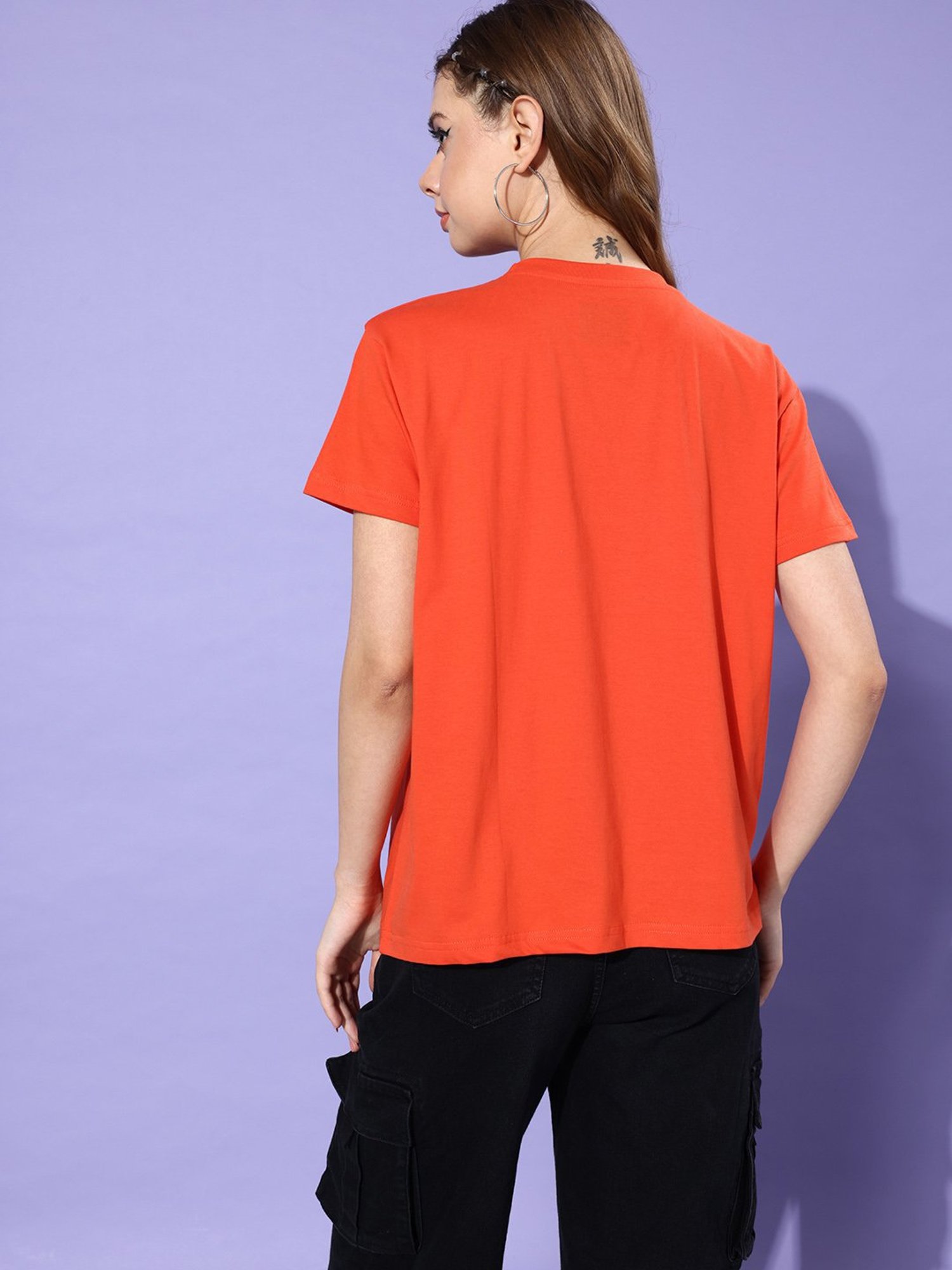 Dillinger Orange Cotton Graphic Print T-Shirt