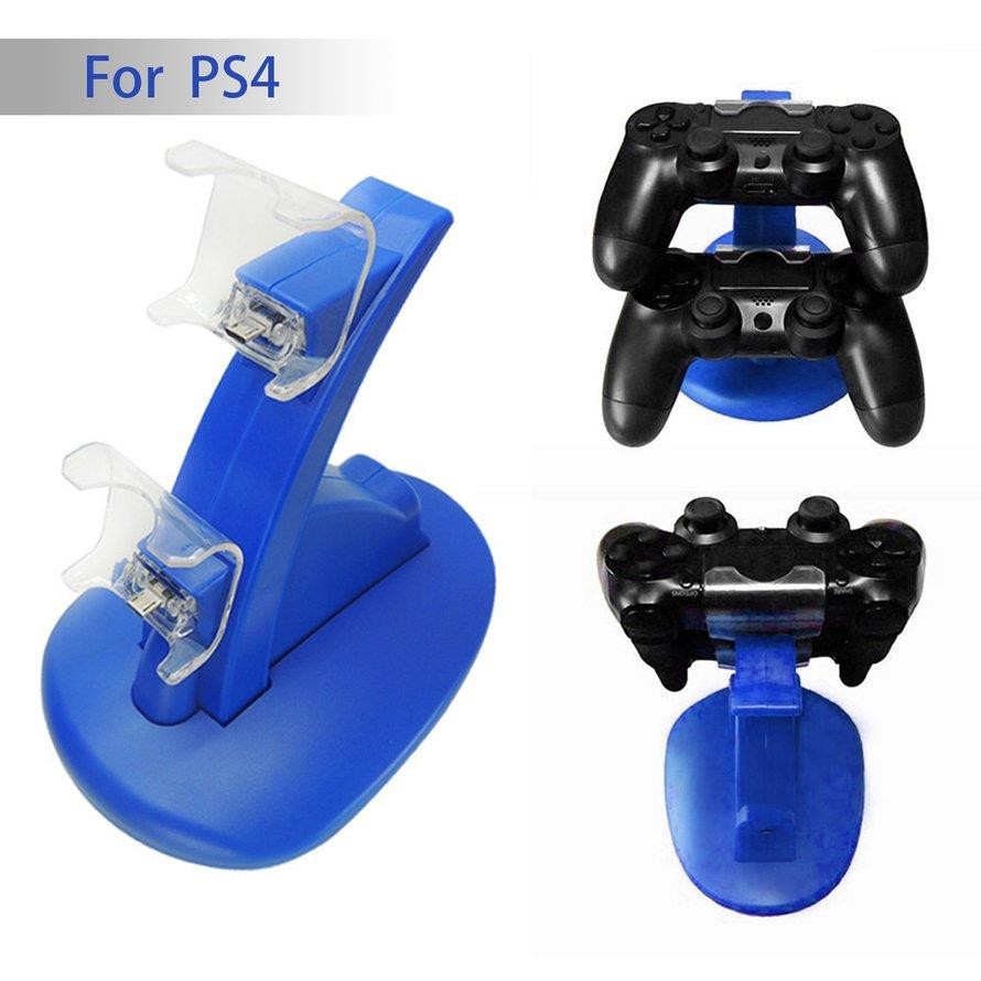 For PS4 Dual USB Charge Stand Controller Game-pad Double Charging With Charge Line