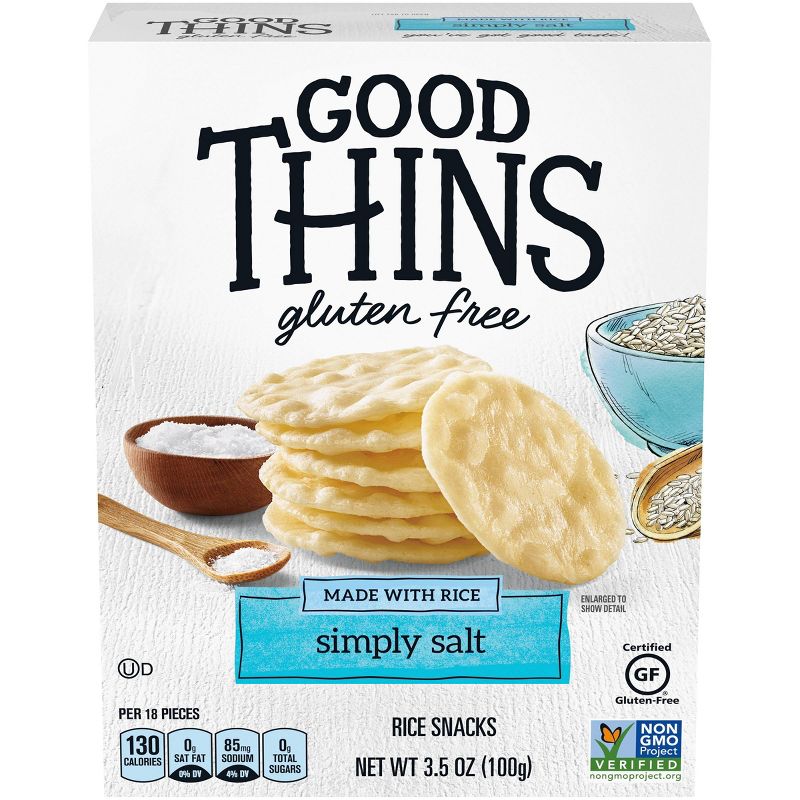 Good Thins Simply Salt Rice Snacks Gluten Free Crackers - 3.5oz