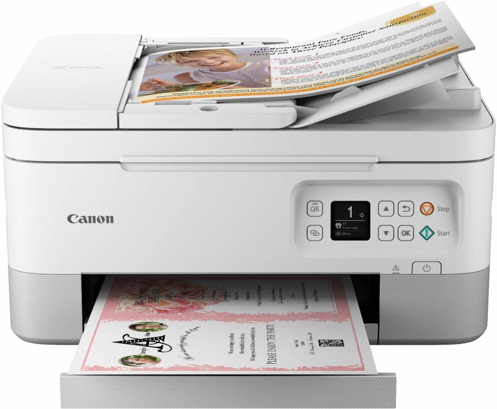 Canon - Pixma Tr7020 Wireless All-In-One Inkjet Printer - White
