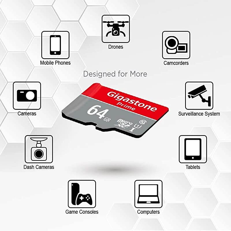 64GB 5Pack Micro SD Card Camera Plus Nintendo Switch Compatible High Speed 95MBs 4K Video Recording Micro SDXC UHSI A1 Class 10