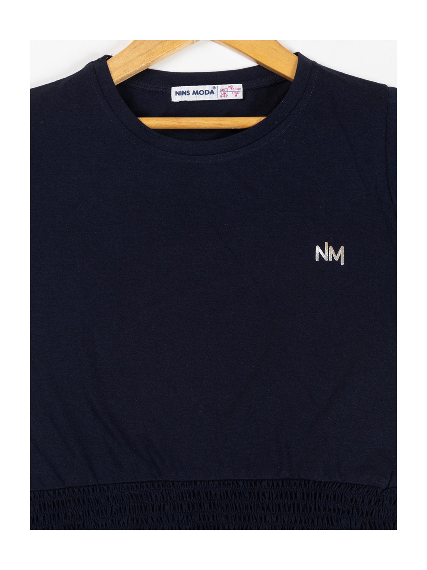 NINS MODA Kids Navy Solid Crop Top