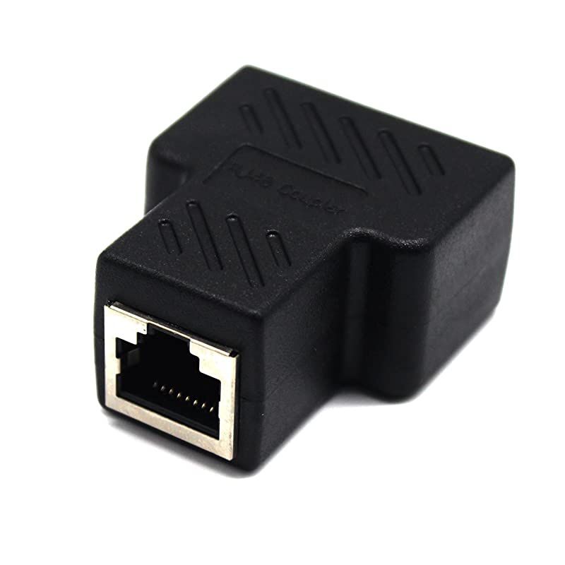RJ45 Splitter Adapter 1 to 2 Dual Female Port CAT 5/CAT 6 LAN Ethernet Socket Splitter Connector Adapter