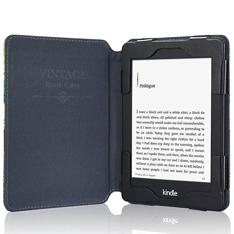 Kindle Paperwhite Case 2018, Folio Smart Cover Leather Case with Auto Sleep Wake Feature for All New and Previous Kindle Paperwhite Models, Starry Night