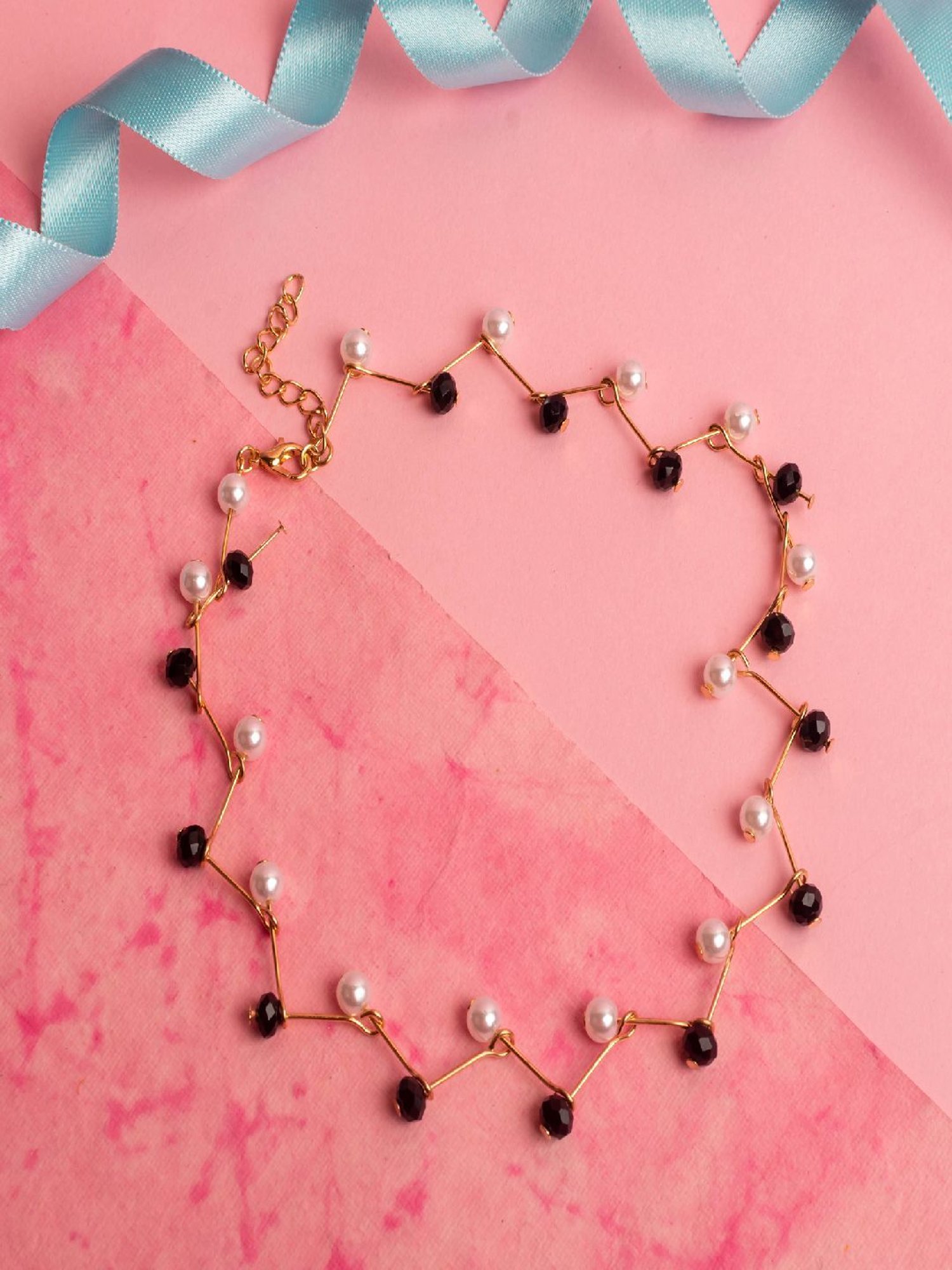 Jewelz Stylish Beaded Chain Necklace for Girls & Women