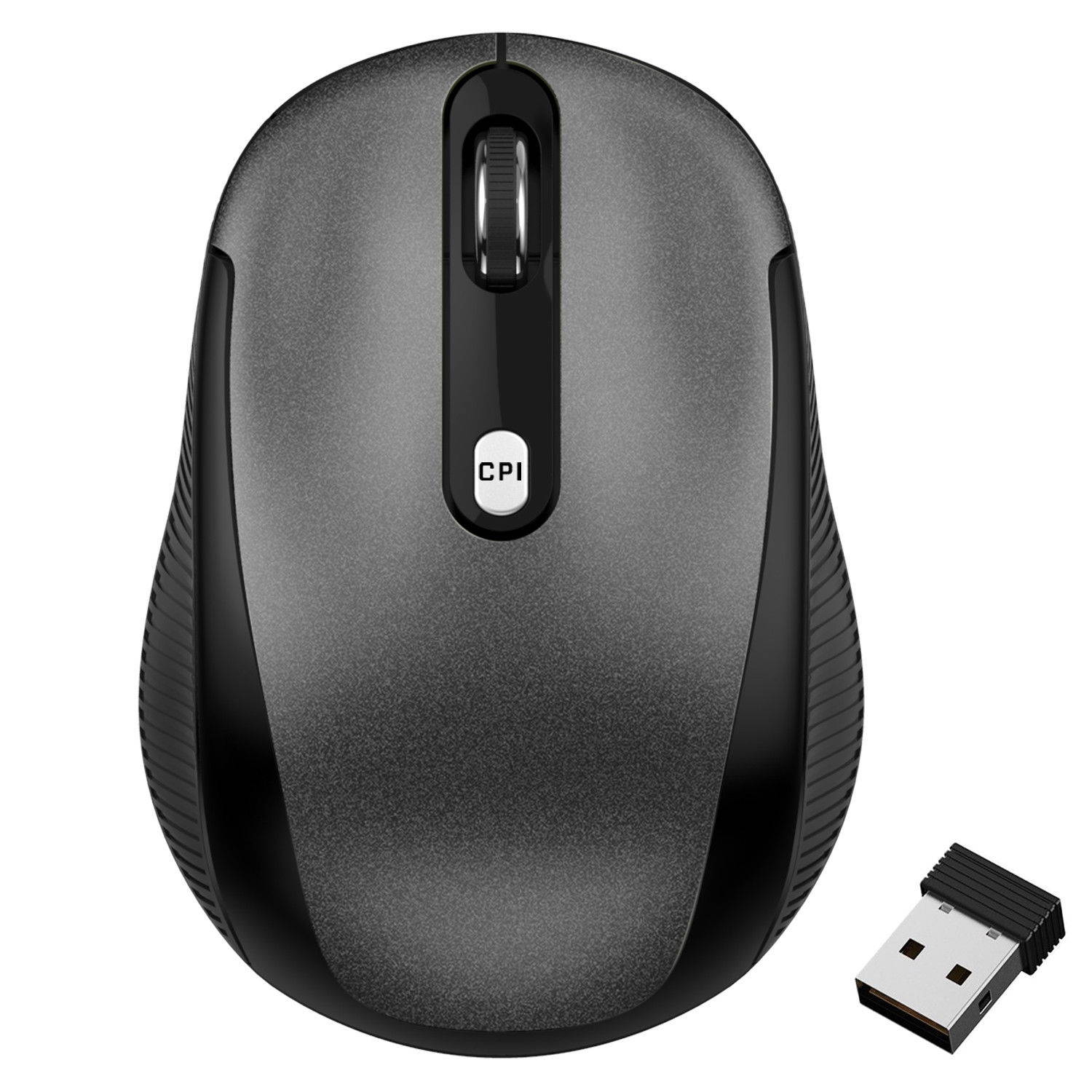 JETech Wireless Mobile Optical Mouse 2.4Ghz with 3 CPI Levels and USB Receiver