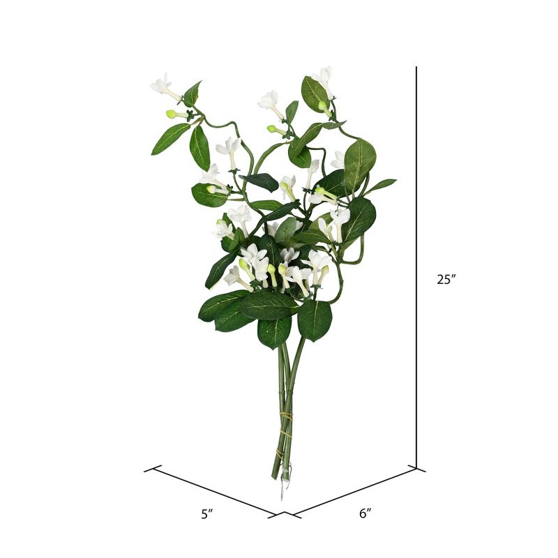 Vickerman 25" Artificial White Stephanotis Vine Spray. There are 6 sprays per pack.