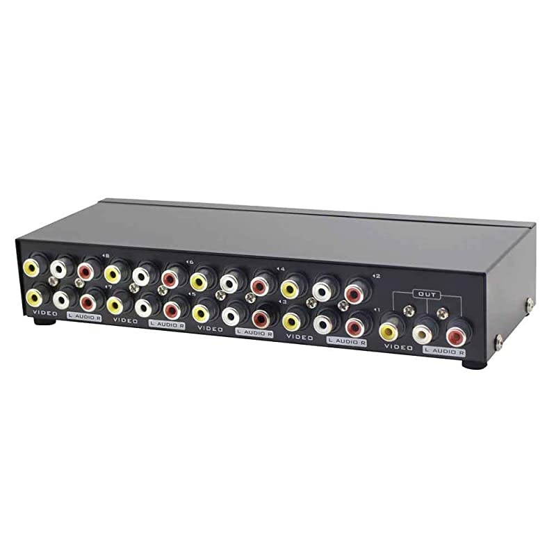 8-Way AV Switch RCA Switcher 8 in 1 Out Composite Video L/R Audio Selector Box for DVD STB Game Consoles