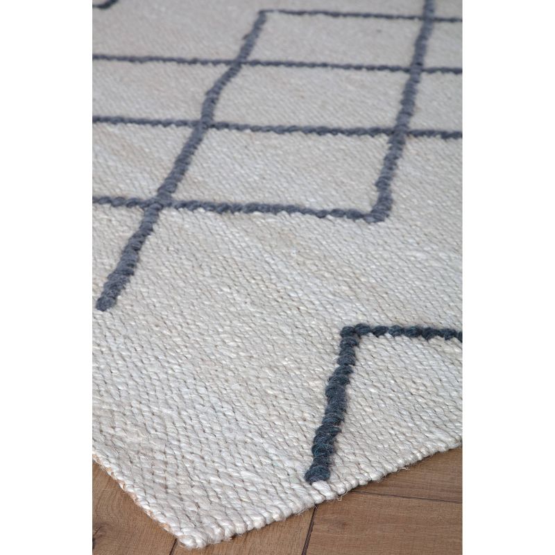 8'x10' Kingston Diamond Rug Ivory/Gray/Blue - Anji Mountain