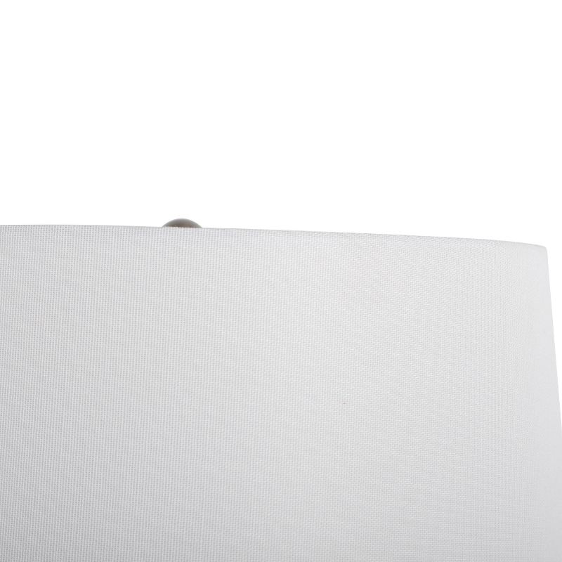 Translucent Glass Table Lamp Set with Brushed Steel Clear - Decor Therapy