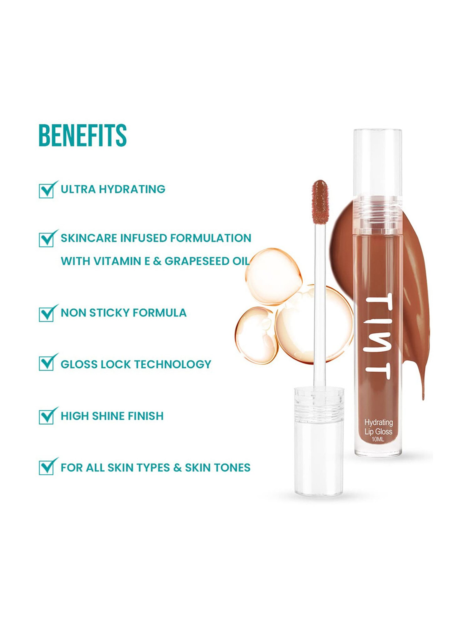 Tint Cosmetics Hydrating Lip Gloss Caramel Latte - 10 ml