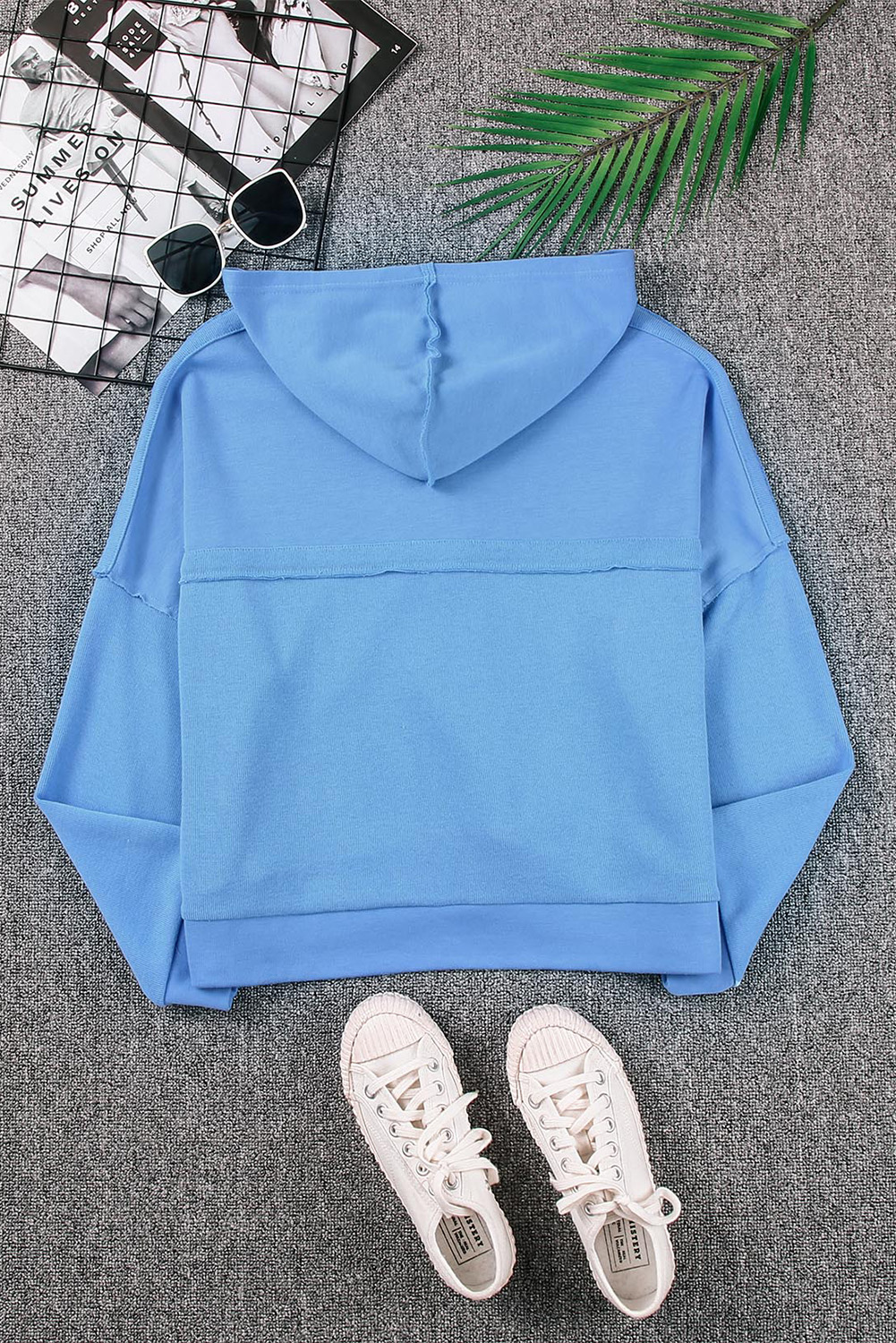 Pink Sequins Candy Cane Round Neck Sweatshirt