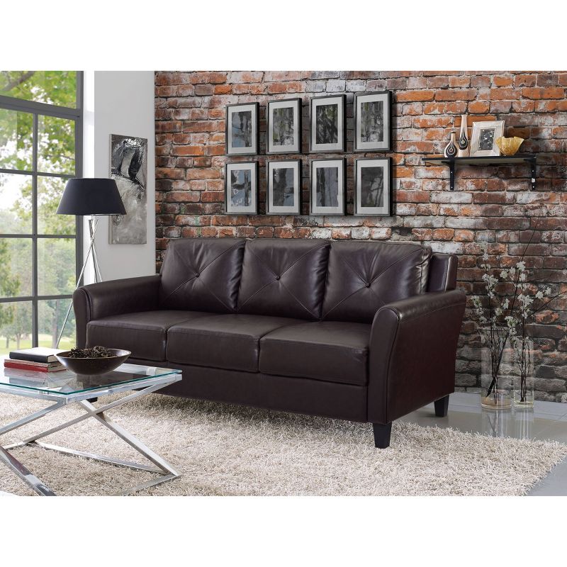 Helena Faux Leather Sofa Java Brown - Lifestyle Solutions