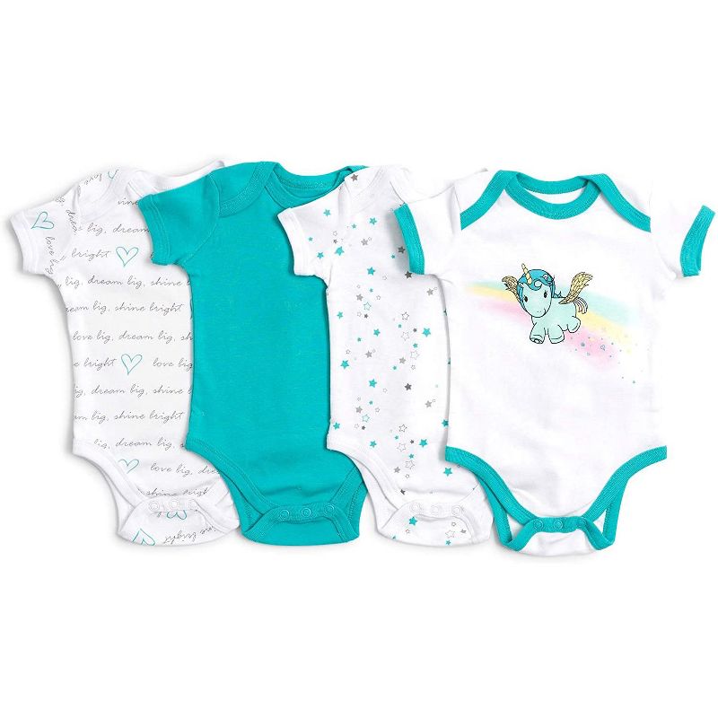 JumpOff Jo - Layette Gift Set 17-Piece Newborn Baby Clothes Pack, 0-3 Months - Unicorn Turquoise