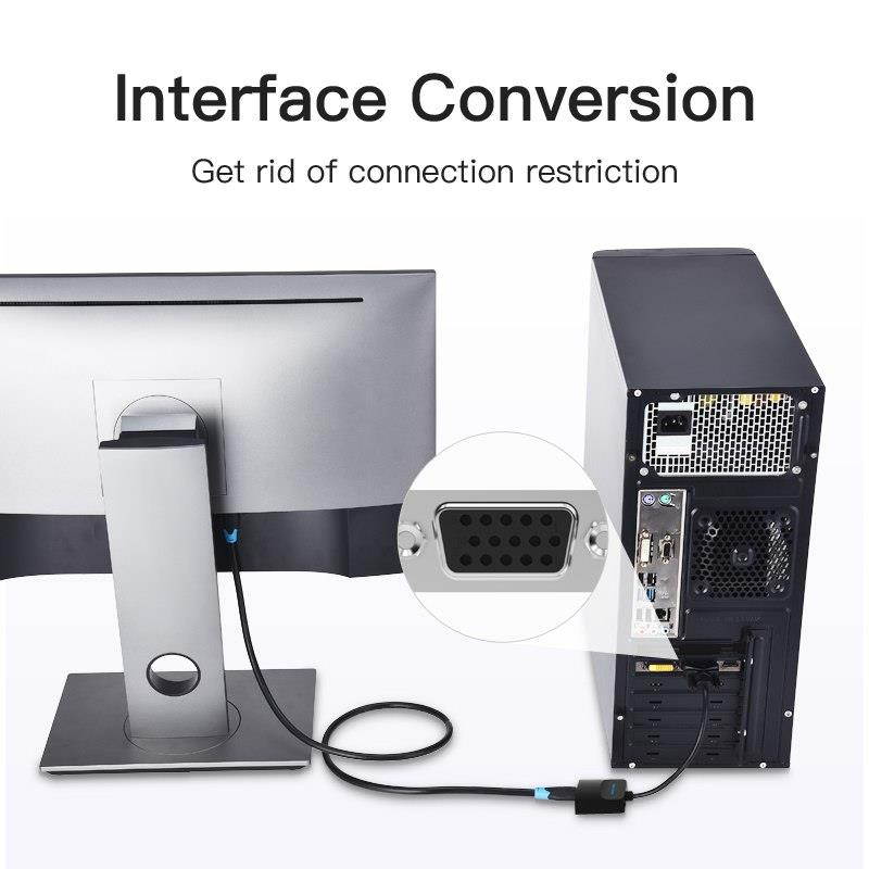 Vention VGA to HDMI Converter Adapter Cable 1080P Analog to Digital Video Audio Converter for PC Laptop to HDTV Projector Tv Box