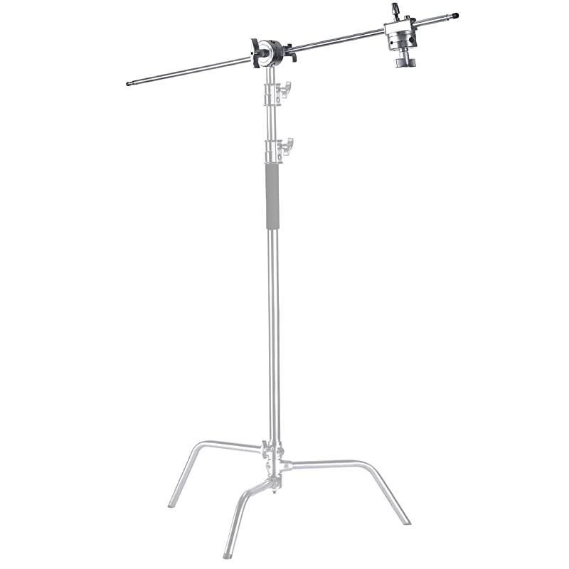 Extension Grip Arm Boom Arm with 2 Pieces Grip Heads - 50 inches/127 centimeters Aluminum Alloy Construction for Light Stand,Reflector and Other Equipment for Studio Video Photography(Silver)