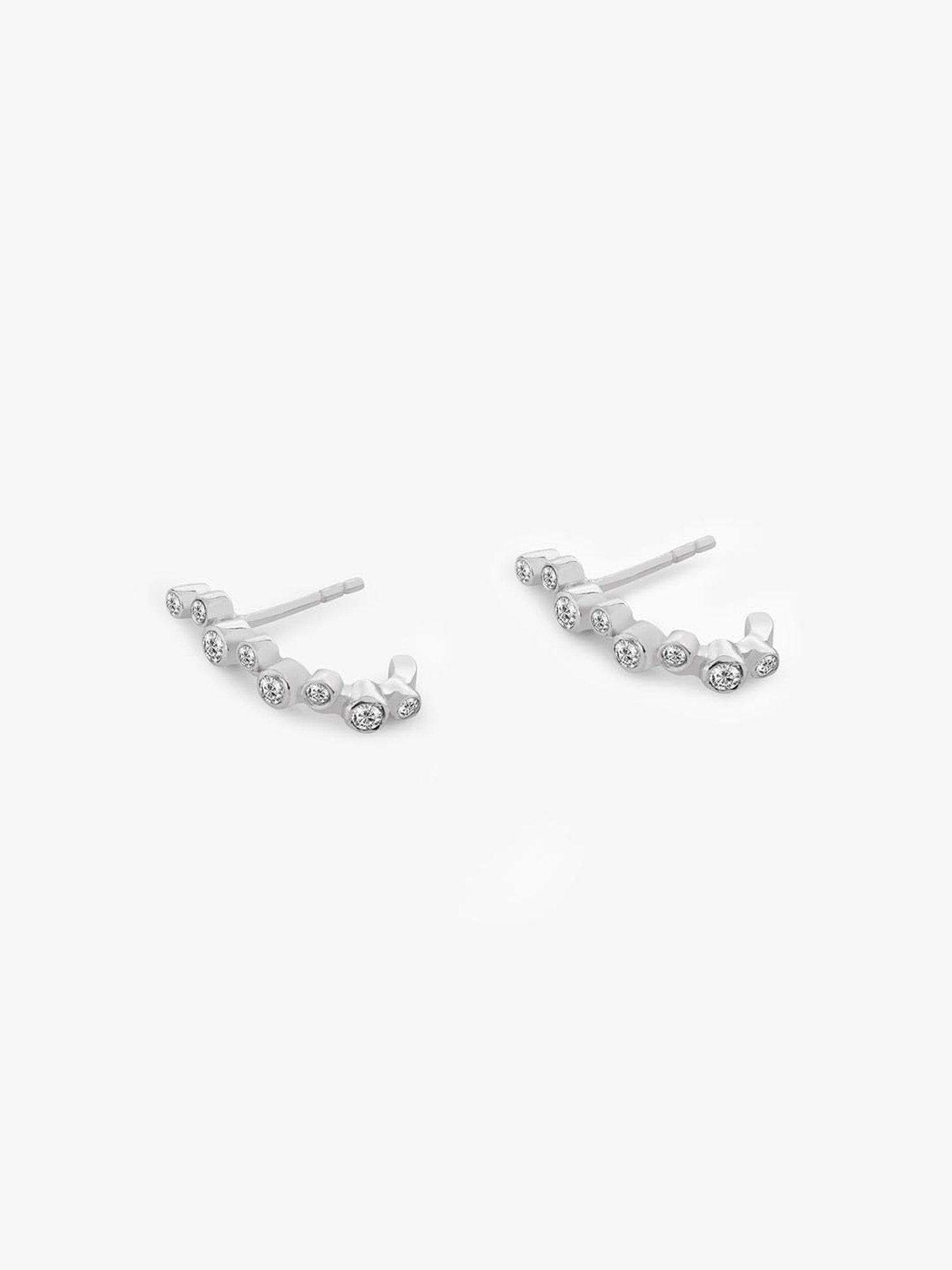 March by FableStreet Silver Dainty J Back Hoop Earrings for Women