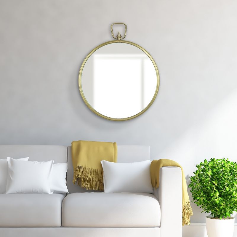 22" Wall Mirror with Decorative Handle Gold - Patton Wall Decor