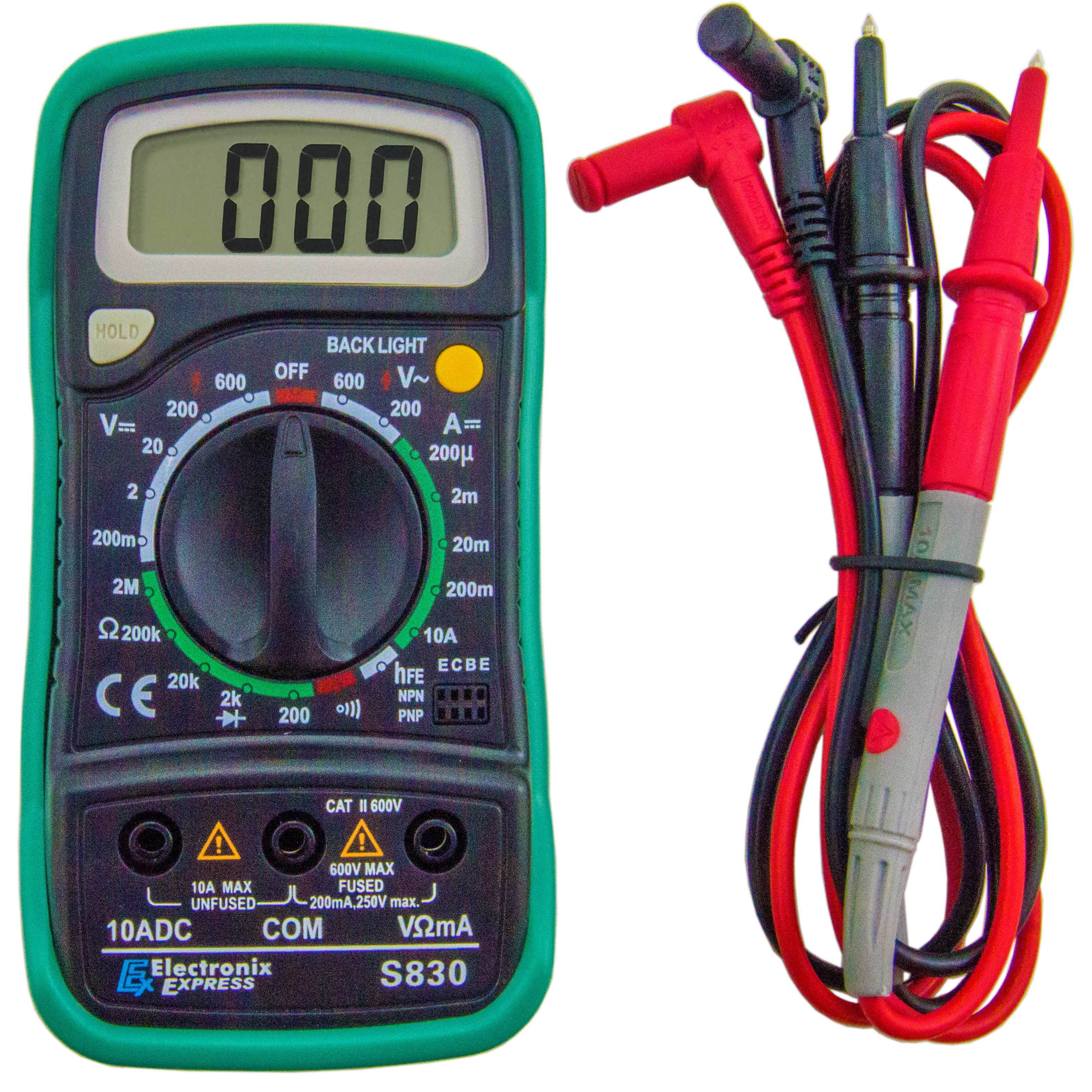 LCD Digital Multimeter with Backlight (AC/DC 600V)