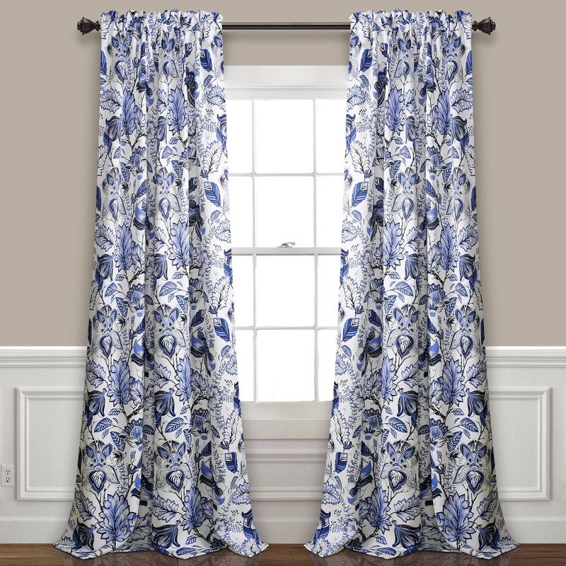 Set of 2 Cynthia Jacobean Window Curtain Panels - Lush D'ecor
