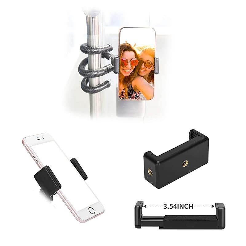 Phone Tripod Mount Stand Camera Holder Compatible with iPhone 1111 Pro11 Pro MaxXXsXR Xs Max 8 7 7 Digtal Camera Galaxy s20 s20+ S20Ultra s10 Plus S9+ S8 S7 S7 Edge Camera and More Black