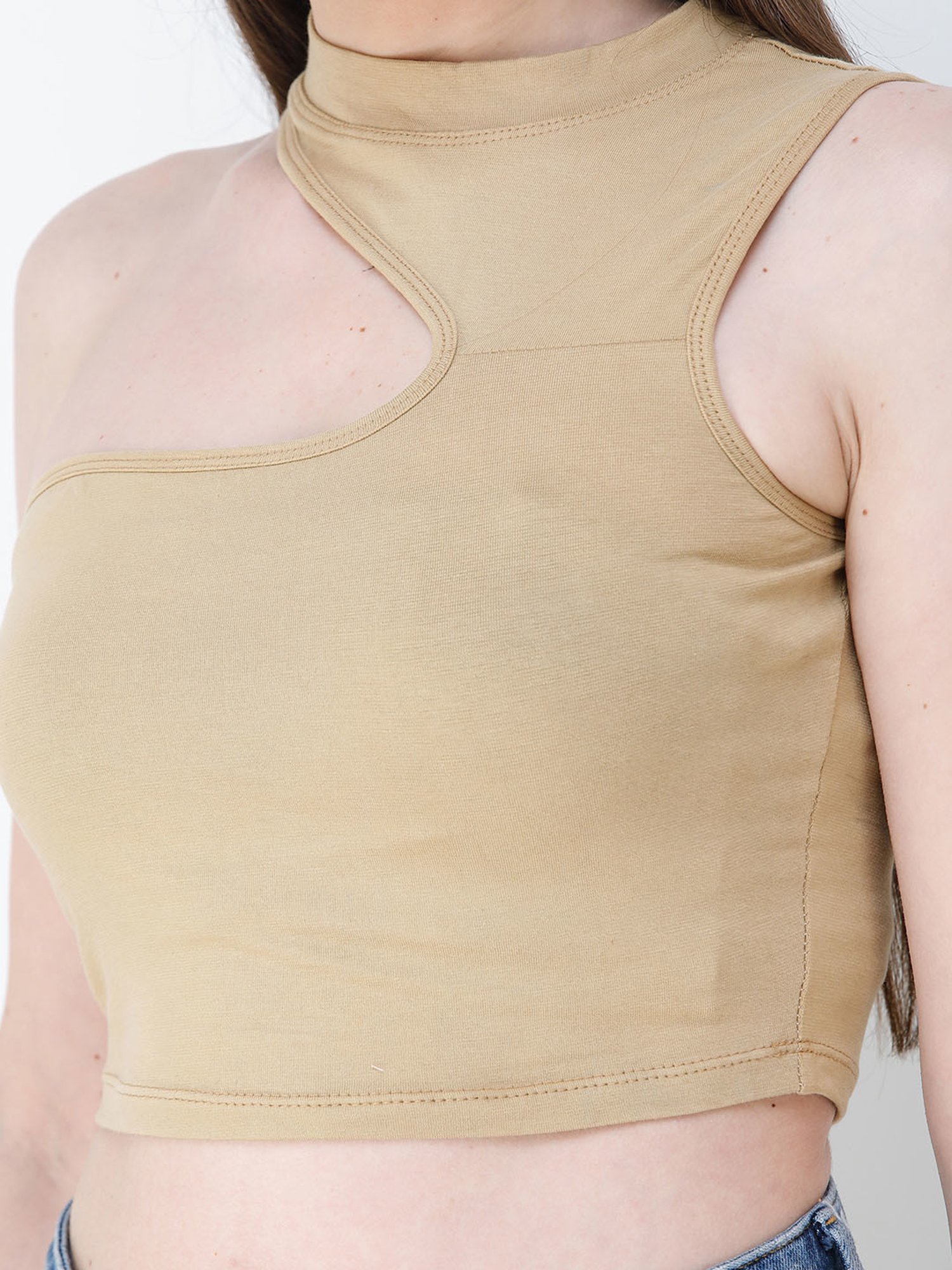 Cation Beige Crop Top