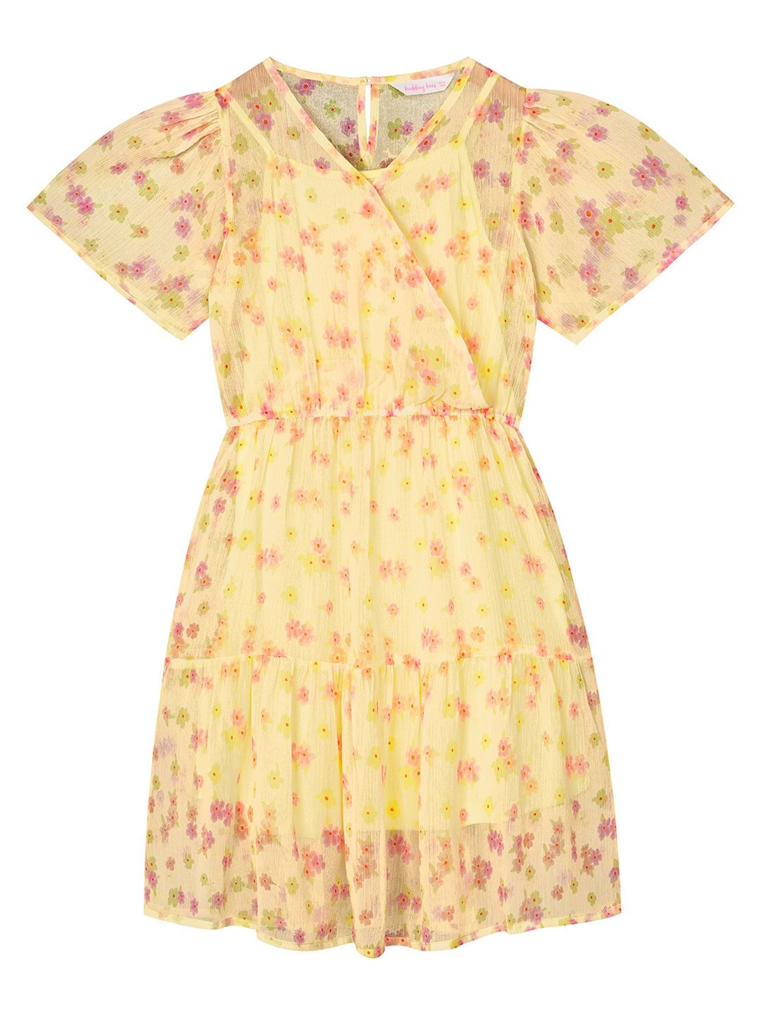 Budding Bees Kids Yellow Floral Print Dress