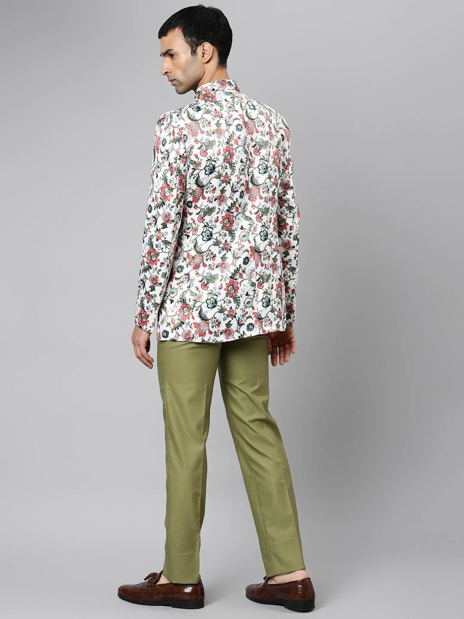 Vastramay White Cotton Straight Fit Embroidery Ethnic Suits